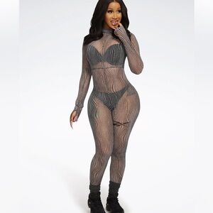 COPY - Cardi B Mesh Jumpsuit fitness training